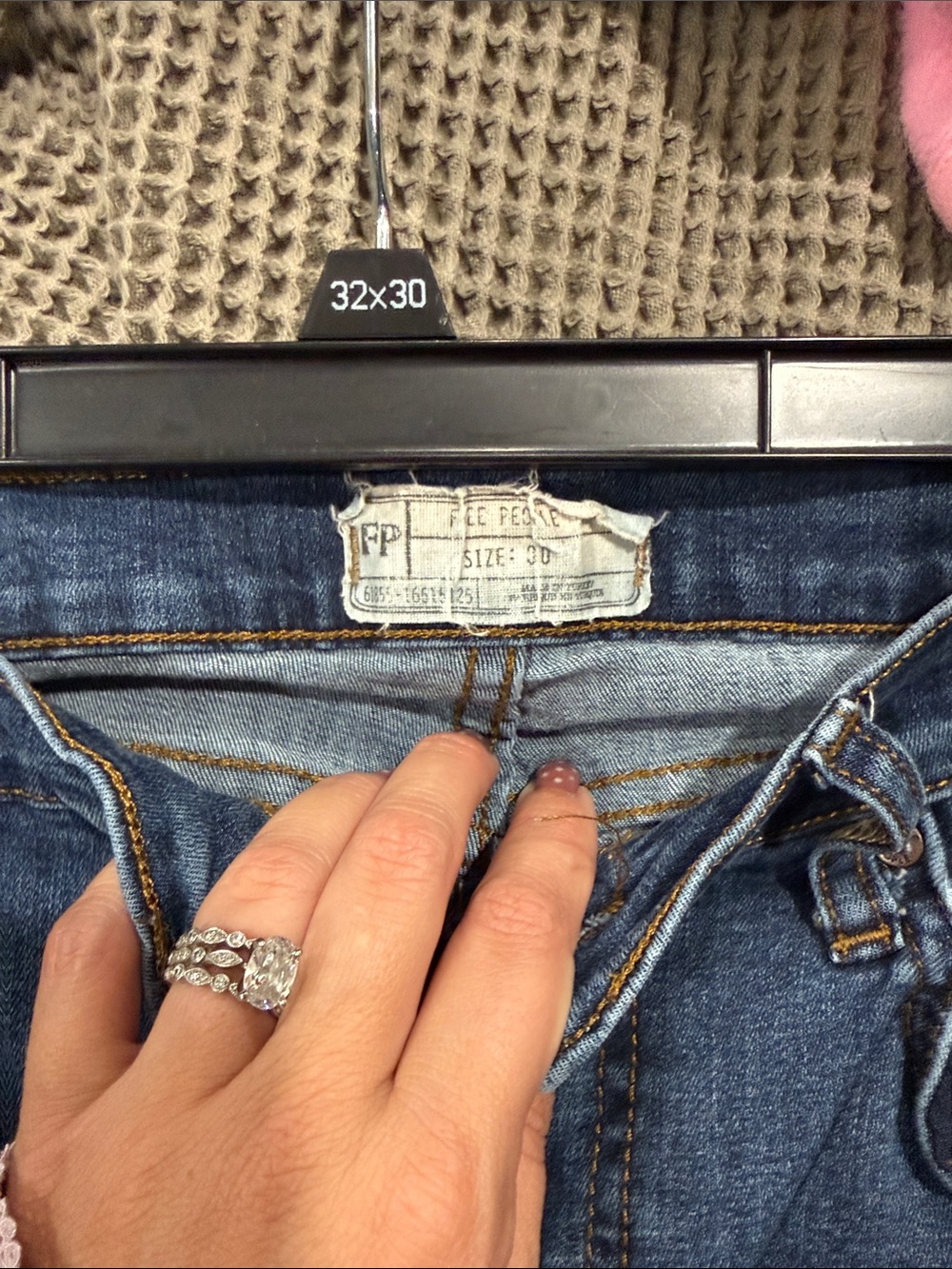 Free People Skinny High-Rise Blue Denim Jeans